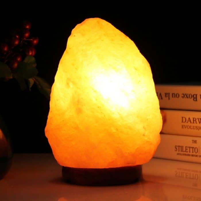 E12 Mittlere dimmbare Himalaya-Salzlampe, Crystal Rock Gesunde Tisch Schreibtischlampe Nachtlicht mit Holzfuß & Glühbirne & Schalter, mittleres Gewicht 2-3 kg, AC 110V, US-Stecker – Bild 8