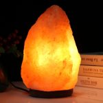 E14 Große dimmbare Himalaya-Salzlampe, Crystal Rock Gesunde Tischlampe Nachtlicht mit Holzfuß & Glühbirne & Schalter, großes Gewicht 3-5 kg, AC 220V