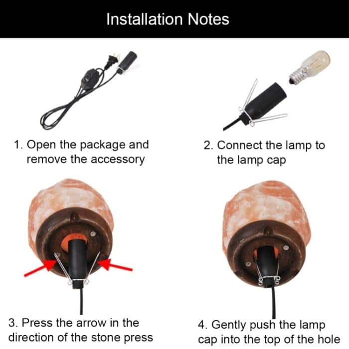 E14 Große dimmbare Himalaya-Salzlampe, Crystal Rock Gesunde Tischlampe Nachtlicht mit Holzfuß & Glühbirne & Schalter, großes Gewicht 3-5 kg, AC 220V – Bild 9