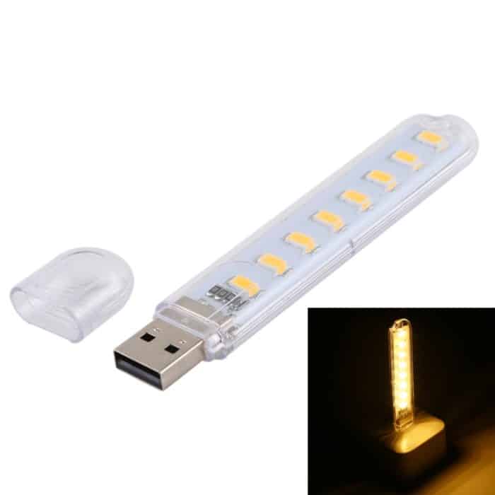 LED0589WW.jpg 3W 8 LEDs 5730 SMD USB LED Buchlicht Tragbare Nachtlampe, DC 5V – Bild 1