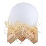8cm Touch Control 3D-Druck Mondlampe, USB-Aufladung 16-Farben-Wechsel-LED Energiesparendes Nachtlicht mit Holzhalterung und Fernbedienung – Bild 2