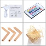 8cm Touch Control 3D-Druck Mondlampe, USB-Aufladung 16-Farben-Wechsel-LED Energiesparendes Nachtlicht mit Holzhalterung und Fernbedienung – Bild 6