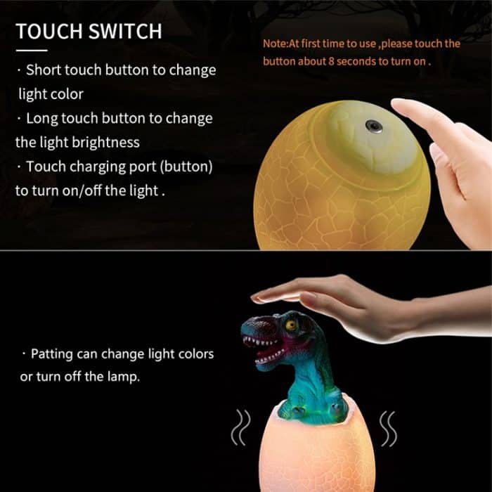 Tyrannosaurus Shape Creative Touch 3D Dekoratives Nachtlicht, 16-Farben-Version der Patting-Fernbedienung – Bild 6