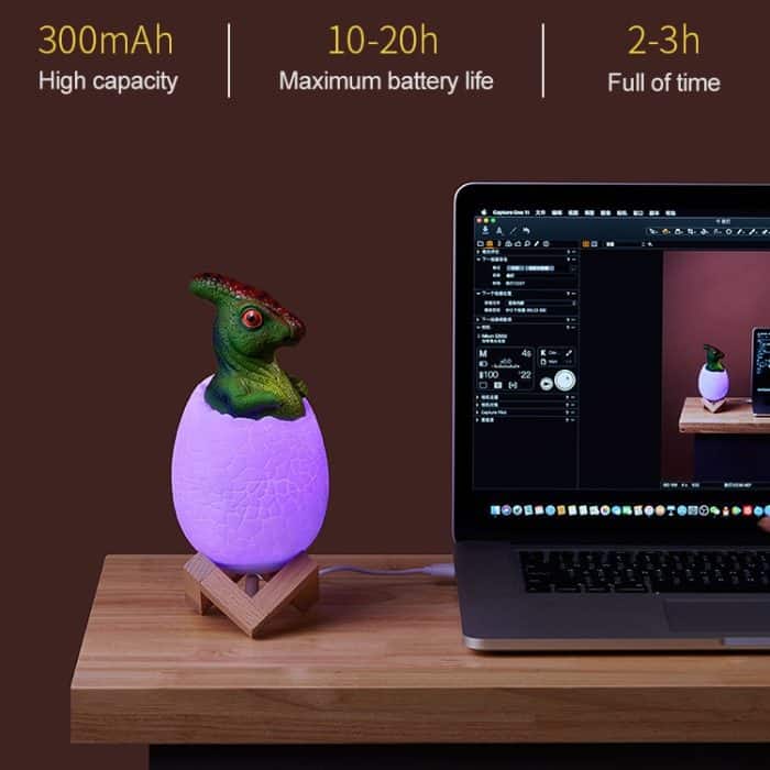 Parasaurolophus Shape Creative Touch 3D Dekoratives Nachtlicht, 3-Farben-Patting-Version – Bild 8