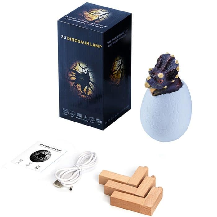 Triceratops Shape Creative Touch 3D Dekoratives Nachtlicht, 3-Farben-Patting-Version – Bild 3