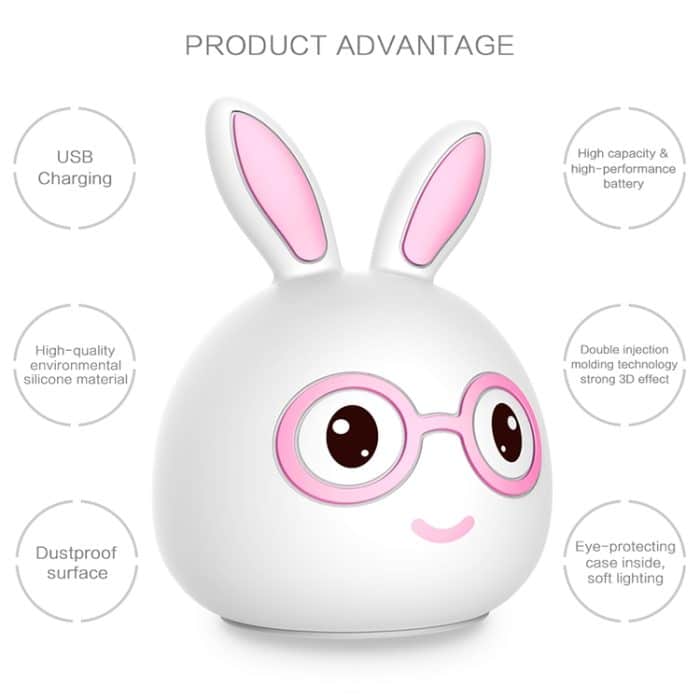 Smiling Rabbit Creative Touch 3D-LED-Deko-Nachtlicht, AAA-Batterie-Version – Bild 5