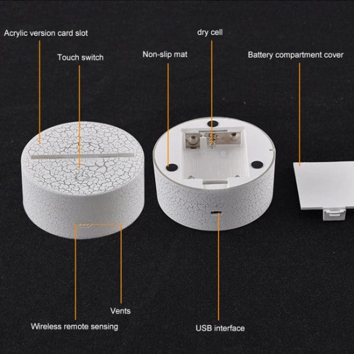 Drei Fußbälle formen kreatives Crack Touch Dimmen 3D buntes dekoratives Nachtlicht – Bild 6