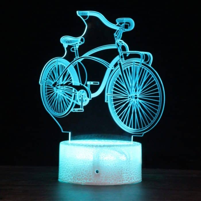 LED5932.jpg DC01 Crack Base Fahrrad Kreatives 3D Buntes LED Dekoratives Nachtlicht, Fernbedienungsversion – Bild 1