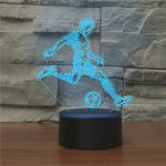 Spielen Sie Football Black Base Kreatives dekoratives 3D-LED-Nachtlicht, USB mit Touch-Button-Version