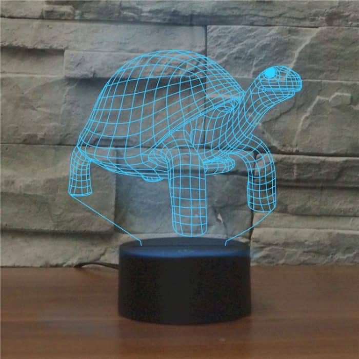 Tortoise Black Base Kreatives dekoratives 3D-LED-Nachtlicht mit USB und Akku – Bild 1