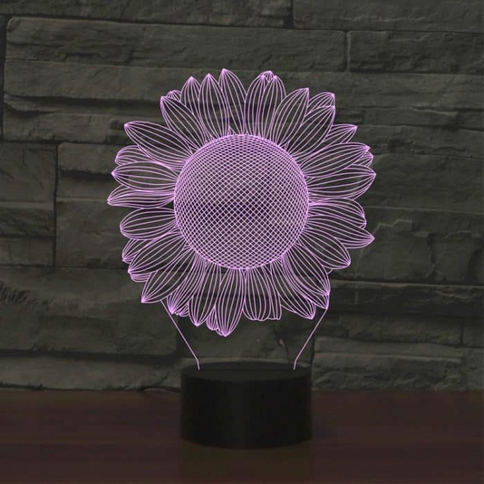 Sunflower Black Base Kreatives dekoratives 3D-LED-Nachtlicht, 16-Farben-Fernbedienungsversion – Bild 2