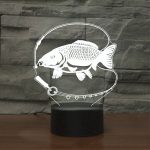 Fishing Black Base Kreatives dekoratives 3D-LED-Nachtlicht mit USB und Akku – Bild 2