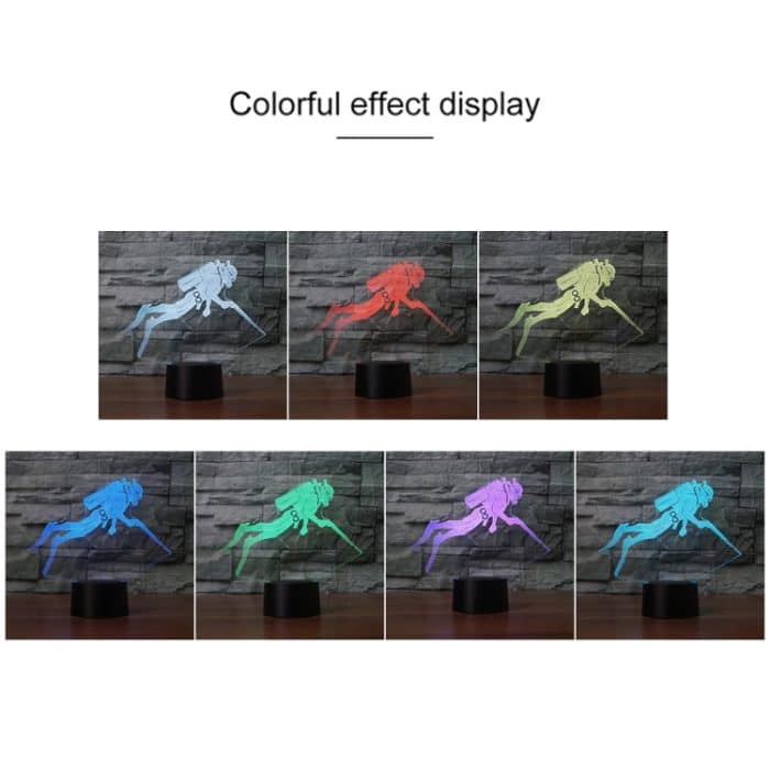 Tauchen Black Base Creative 3D LED Dekoratives Nachtlicht, 16-Farben-Fernbedienungsversion – Bild 3