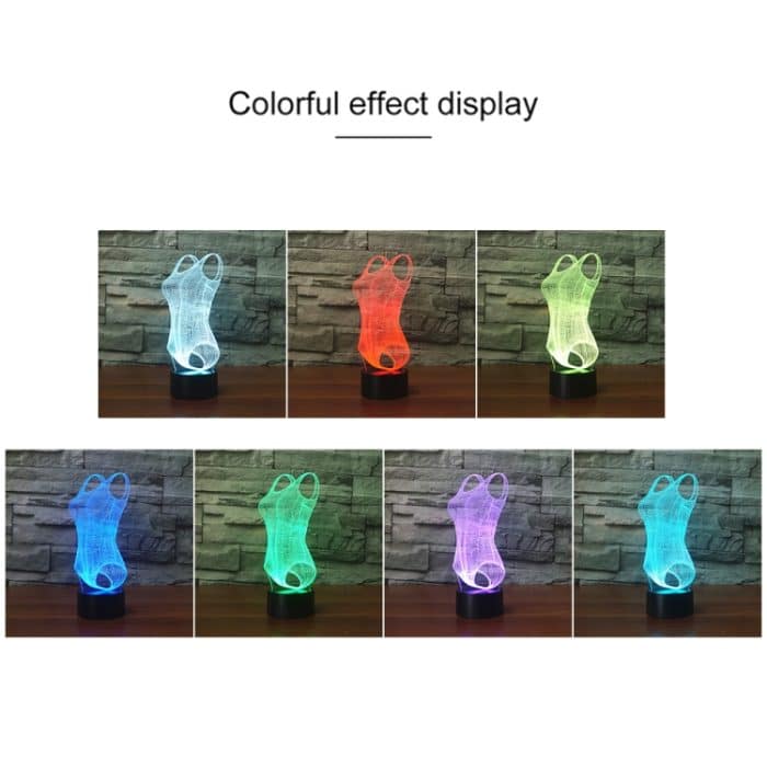 Badeanzug Black Base Creative 3D LED Dekoratives Nachtlicht, USB mit Touch Button Version – Bild 3