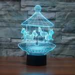 Carousel Black Base Kreatives dekoratives 3D-LED-Nachtlicht mit USB und Akku