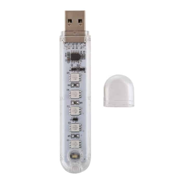 5V bunte 5LEDs USB LED-Licht Tragbares kleines Nachtlicht mit Schalter – Bild 5