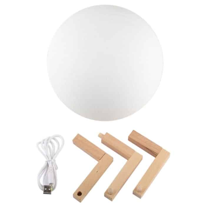 15 cm gestopfte Jupiter-Lampe mit 3D-Druck, USB-Aufladung 7-Farben-Wechsel-Energiesparendes LED-Nachtlicht mit Holzhalterung – Bild 5