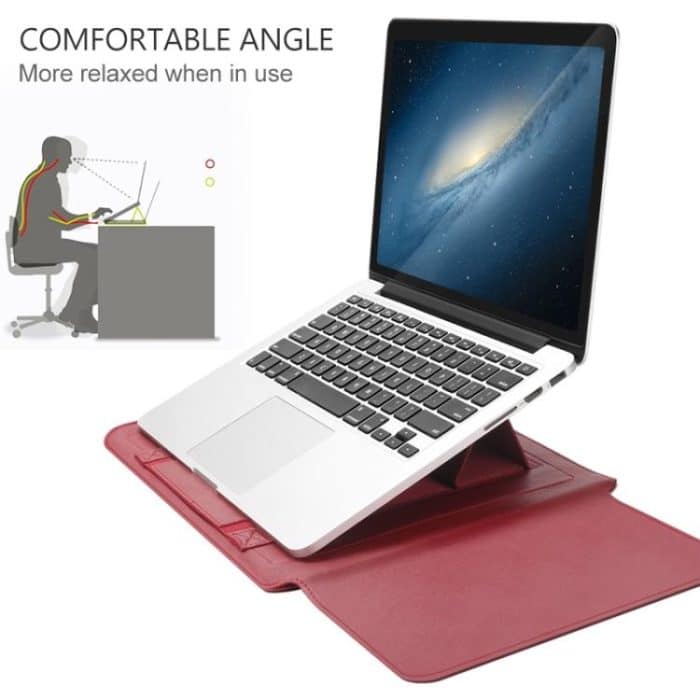 4-in-1-Universal-Laptoptasche aus wasserdichtem PU-Leder mit Griff, Ständer und Stifthalter + 2 Wickler + Maustasche + Ladegerät-Taschen-Set für 13/14-Zoll-Laptops, 13 / 14 inch – Bild 5