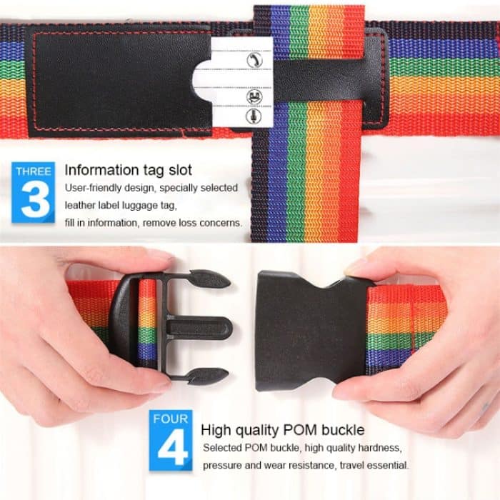 Kreuz Regenbogen elastische Teleskoptasche Bungee Gepäck Packgürtel Reisegepäck fester Gurt – Bild 5