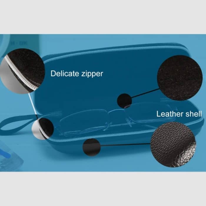 Sonnenbrille PU Leder Shell Zipper Glasses Case Box, Größe: 16,5 * 6cm – Bild 5