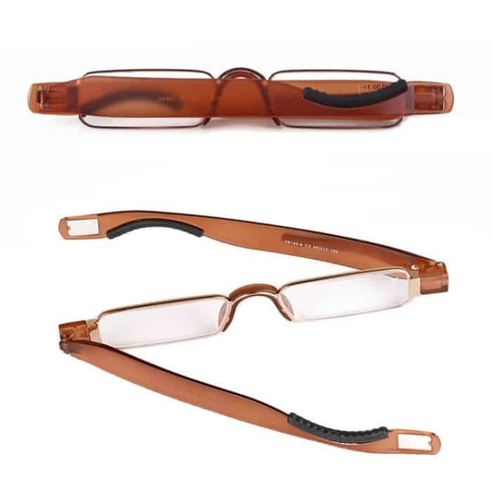 Tragbare, zusammenklappbare, um 360 Grad drehbare Presbyopie-Lesebrille mit Stiftaufhängung, +1,50D – Bild 4