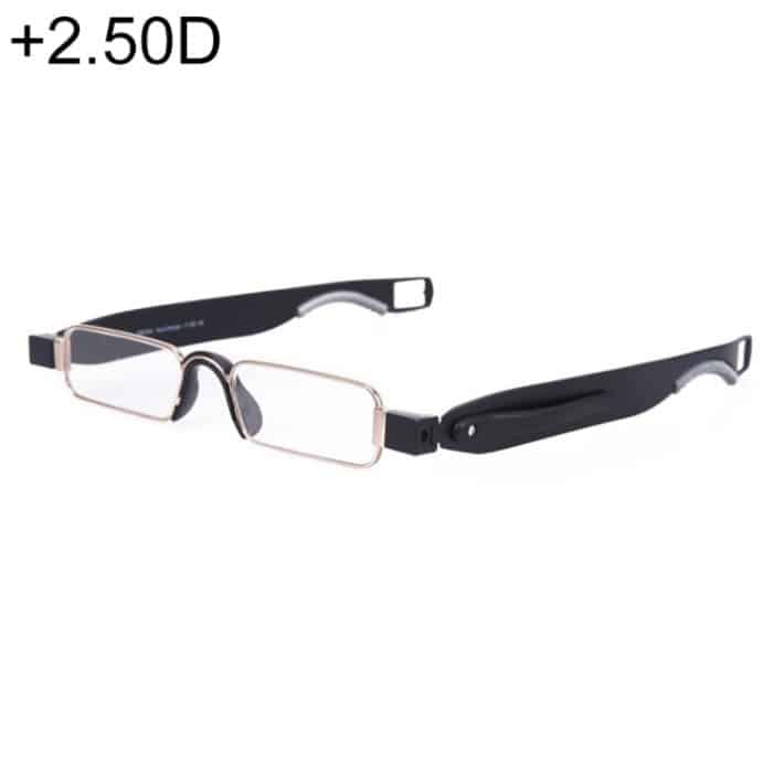 OG4378B.jpg Tragbare, zusammenklappbare, um 360 Grad drehbare Presbyopie-Lesebrille mit Stiftaufhängung, +2,50D – Bild 1