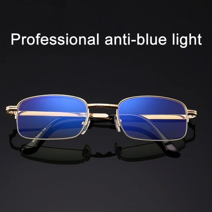 Zusammenklappbare Anti-Blue-Ray-Presbyopie-Lesebrille mit Etui und Reinigungstuch, +1.00D – Bild 4