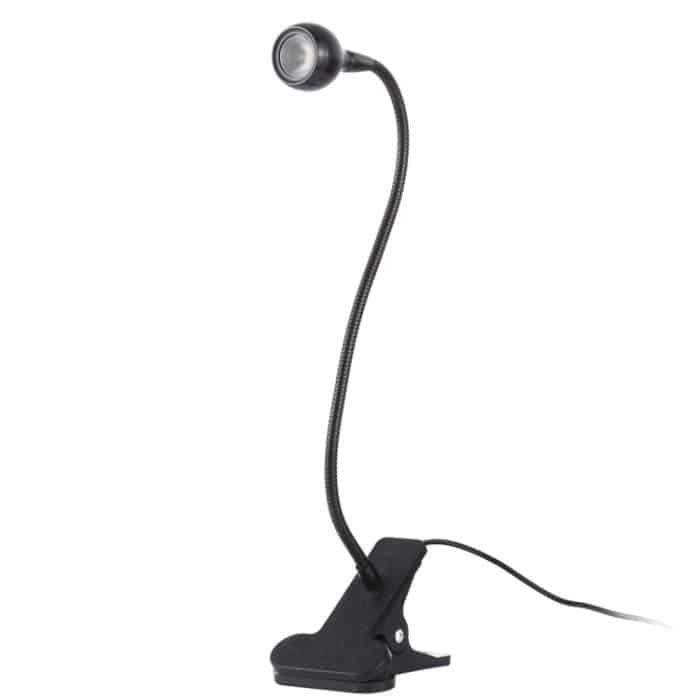 3W 360-Grad-Drehung USB-Metall-LED-Licht mit flexiblem Hals und warmweißem Licht mit Schalter und Clip – Bild 2