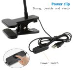 3W 360-Grad-Drehung USB-Metall-LED-Licht mit flexiblem Hals und warmweißem Licht mit Schalter und Clip – Bild 8
