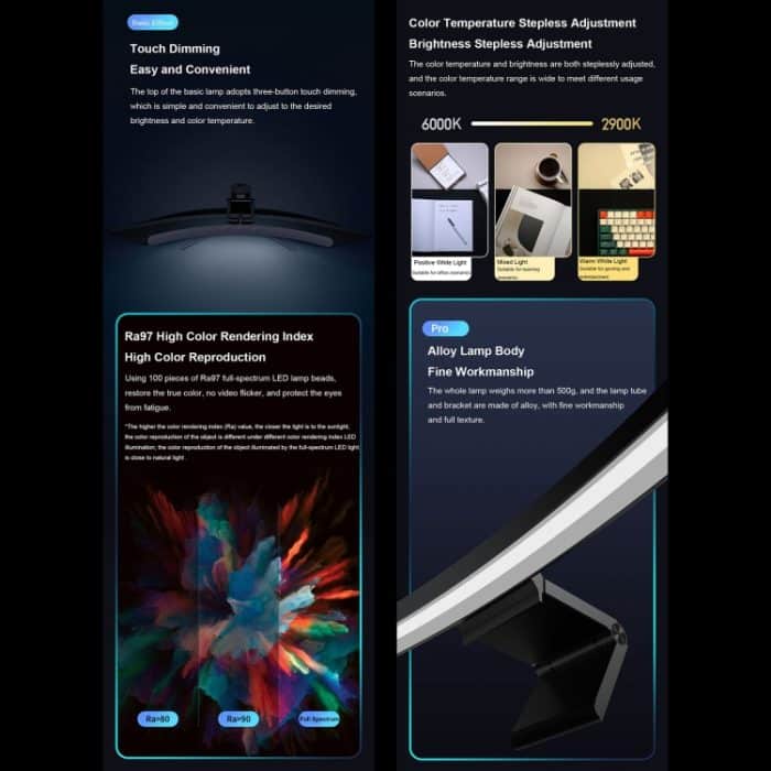 Xiaomi YouPin Lymax Pro Computer Monitor Lichtstange USB-C / Typ-C stufenlosen Dimmbildschirm Hängende Licht – Bild 5