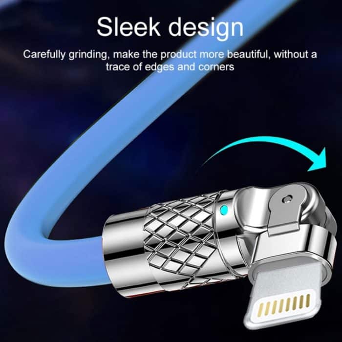 Mech Series 6A 120 W USB-auf-8-Pin-180-Grad-Metallstecker-Schnellladekabel, Länge: 1,8 m – Bild 7