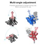 PULUZ Dreifach-Kugelklemme, offenes Loch, Tauchkamera-Halterung, CNC-Aluminium-Feder-Taschenlampenklemme für Tauch-Unterwasser-Fotografiesystem, Triple Ball Open Hole(Black), Triple Ball Open Hole(Blue), Triple Ball Open Hole(Red) – Bild 5