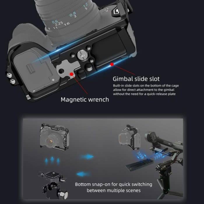 Bullseye Matte Black KG Stabilizer Rig für Sony AF/YLC-7M4/H4/AH/AH/AH/HH-E, For Sony A7 IV Cage – Bild 6