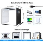 PULUZ 30 cm faltbares, hohes 97 CRI-Ringlicht, Fotobeleuchtung, Studio-Aufnahmezelt, Box-Set mit 6 Hintergrundfarben (Schwarz, Weiß, Orange, Rot, Grün, Blau), aufgeklappte Größe: 30 cm x 30 cm x 30 cm, 30cm Box Black, 30cm Box Black RU, 30cm Box Green ... – Bild 10