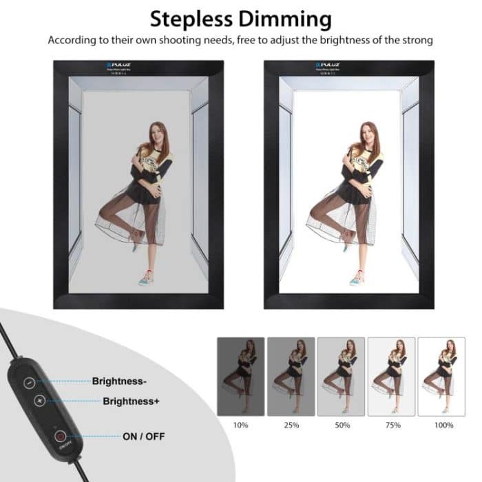 PULUZ 2 m 240 W 5500 K Fotolicht-Studio-Box-Set für Kleidung/Porträt von Erwachsenenmodellen, 2m Box(US), 2m Box(EU), 2m Box(AU), 2m Box(UK) – Bild 4