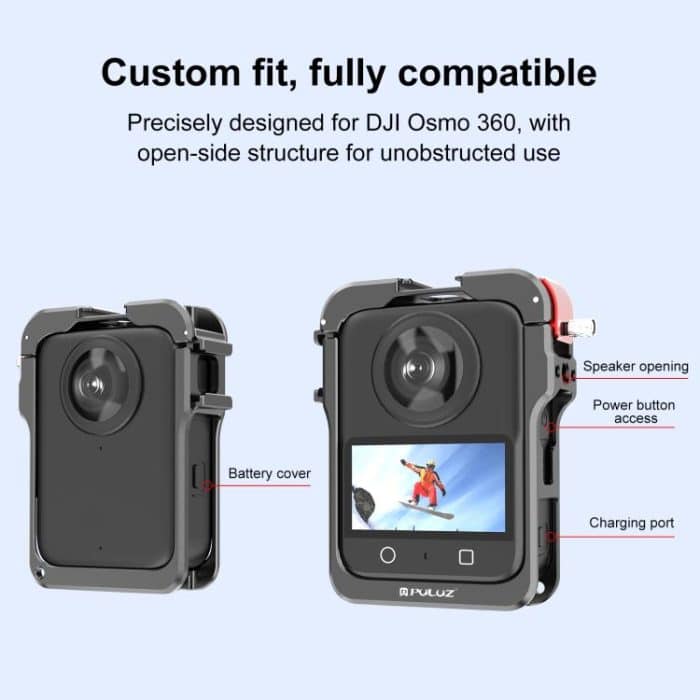 For DJI Osmo 360 PULUZ Aluminum Alloy Protective Cage Expansion Frame with Lens Cover, Protective Cage – Bild 6