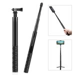 PULUZ 110 cm Metall-Selfie-Stick-Einbeinstativ mit unsichtbarer Adapterbasis und Schraube für Insta360 One RS / X2 / X3 / X4