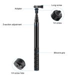PULUZ 110 cm Metall-Selfie-Stick-Einbeinstativ mit unsichtbarer Adapterbasis und Schraube für Insta360 One RS / X2 / X3 / X4 – Bild 4