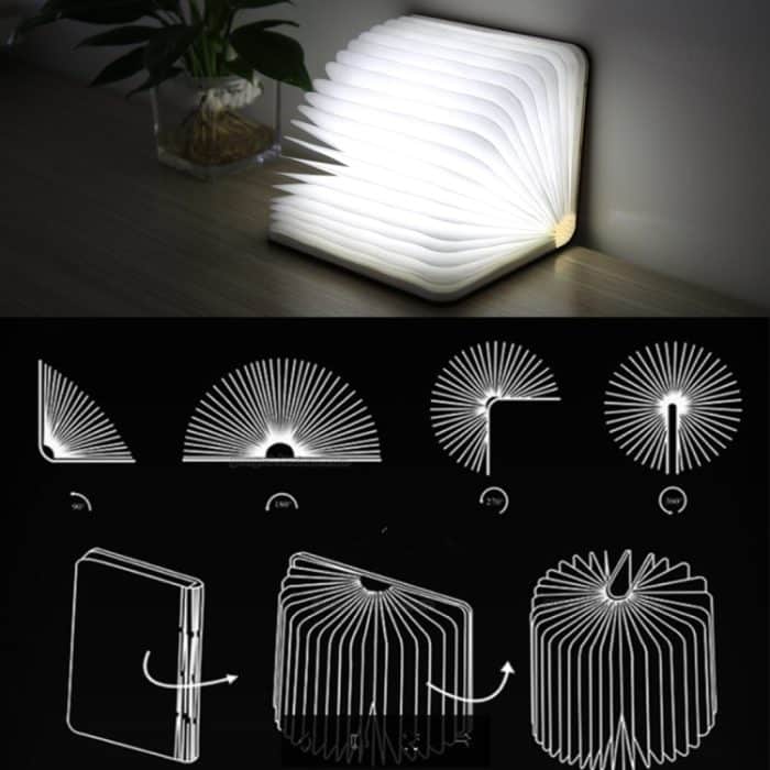 Kreative LED Flip Origami Buchlampe Nachtlichter, warmes weißes Licht + weißes Licht, FS-LED01 500 Lumen – Bild 11
