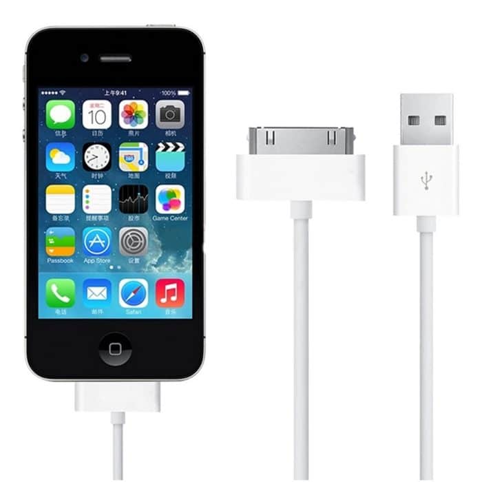 2M USB-doppelseitige Sync-Daten / Ladekabel für iPhone 4 & 4S / iPhone 3GS / 3G / iPad 3 / iPad 2 / iPad / iPod touch (weiß) – Bild 3
