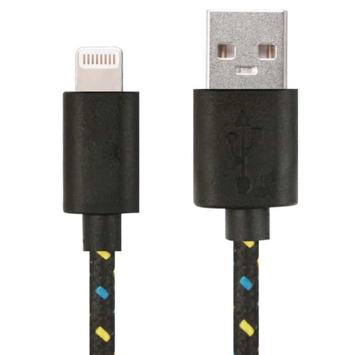 S-IP5G-8551B.jpg 3 m langes USB-Datenübertragungs-Ladekabel im Nylonnetz-Stil für iPhone, iPad – Bild 1