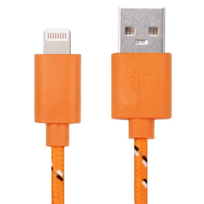 S-IP5G-8552RG.jpg 2 m langes USB-Datenübertragungs-Ladekabel aus Nylonnetz für iPhone, iPad – Bild 1