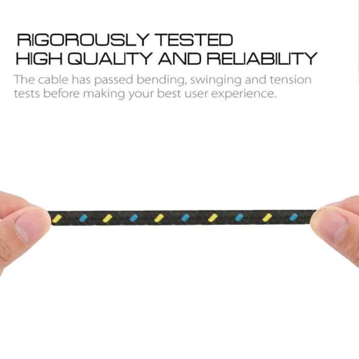 2 m langes USB-Datenübertragungs-Ladekabel aus Nylonnetz für iPhone, iPad – Bild 3