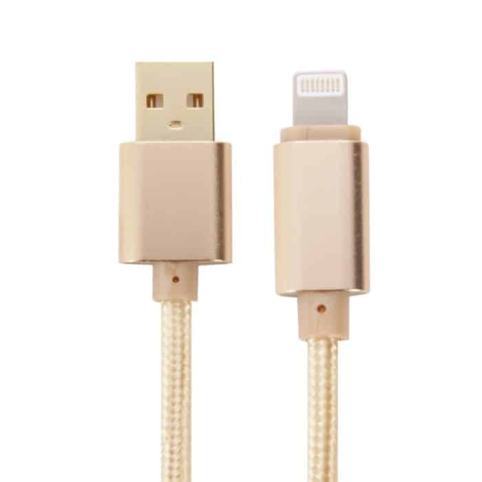S-IP6G-1353.jpg 1m gewebter Metallköpfe 8 Pin zu USB -Daten synchronisieren Ladekabel für iPhone, iPad – Bild 1
