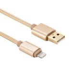 1m gewebter Metallköpfe 8 Pin zu USB -Daten synchronisieren Ladekabel für iPhone, iPad – Bild 3