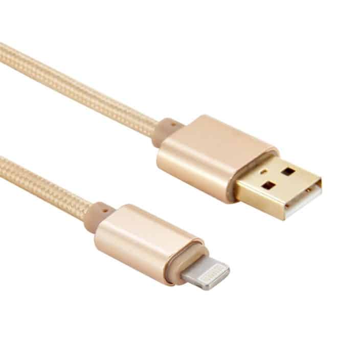 1m gewebter Metallköpfe 8 Pin zu USB -Daten synchronisieren Ladekabel für iPhone, iPad – Bild 3