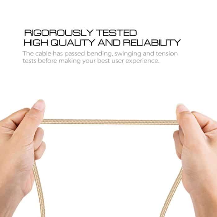 1m gewebter Metallköpfe 8 Pin zu USB -Daten synchronisieren Ladekabel für iPhone, iPad – Bild 6