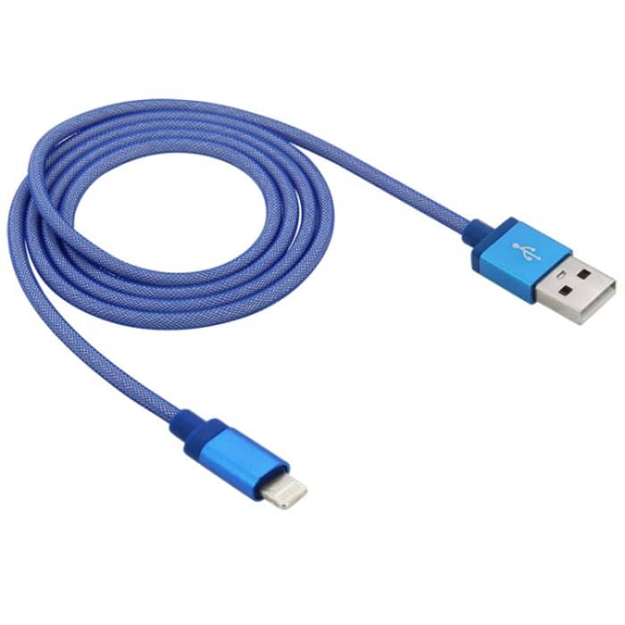 S-IP6G-4299L.jpg Net Style Metallkopf 8-poliges auf USB-Daten-/Ladekabel, Kabellänge: 1 m – Bild 1
