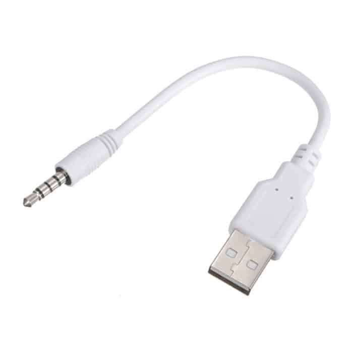 USB bis 3,5-mm-Jack-Daten Sync & Ladungskabel für iPod Shuffle 1./2nd / 3. Generation, Länge: 15,5 cm (weiß) – Bild 2