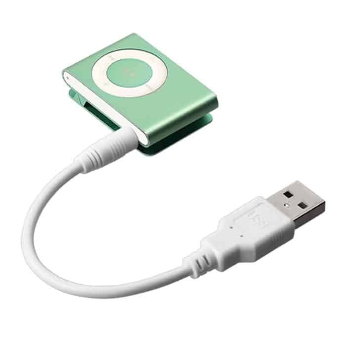 USB bis 3,5-mm-Jack-Daten Sync & Ladungskabel für iPod Shuffle 1./2nd / 3. Generation, Länge: 15,5 cm (weiß) – Bild 3